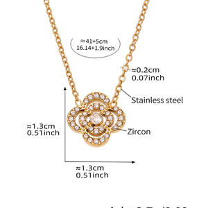 Nuevo Conjunto de Collar y Pulsera de Doble Capa con Trébol de Cuatro Hojas y Estrella de Cinco Puntas de Acero Inoxidable de Lujo de Moda para Mujer - Product Image 5