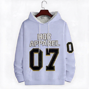 เสื้อฮู้ดดี้ HQR Apparel สีขาวสำหรับฤดูหนาว แบบ unisex พร้อมลายพิมพ์หมายเลข 07 กระเป๋าจิงโจ้ ผ้าฟลีซหนานุ่ม บริการ OEM - Product Image 1