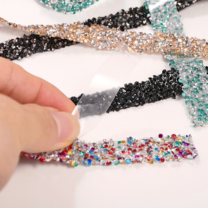 Tiras de diamantes de imitación de 1.5 cm de ancho, adhesivo termofusible de doble cara, apliques de cristal para zapatos, bolsos, ropa, accesorios de joyería DIY - Product Image 3