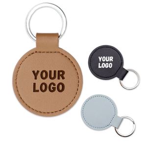 Promotion Accessories Ladies Gift <b>Circle</b> Leather Key <b>Rings</b> With Logo Custom - Product Image 1