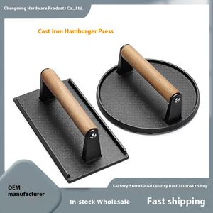 <span class=keywords><strong>Prensa</strong></span> de carne de hierro fundido con mango de madera <span class=keywords><strong>para</strong></span> bistec y <span class=keywords><strong>hamburguesas</strong></span>, herramienta esencial de metal <span class=keywords><strong>para</strong></span> aves de corral - Product Image 4