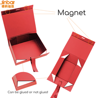 Boîtes cadeaux rigides en carton rouge Jinbar pour vêtements et chaussures de luxe, avec fermeture magnétique, personnalisées, avec poignées, portables et écologiques