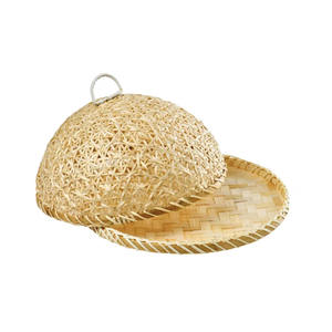 Plateau de nourriture en bambou avec couvercle à bas prix, couvercle de nourriture en bambou fabriqué au Vietnam artisanat en gros - Product Image 2