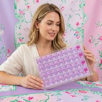 Ensemble de Mahjong Américain Portable en Acrylique Imprimé Dessin Animé Paris Violet, Luxe Moderne, Durable, pour Jeu Familial en Intérieur, Cadeaux de Divertissement