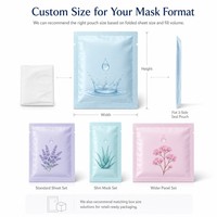 Pochette plate avec logo personnalisé finition brillante joint 3 côtés feuille d'aluminium anti-odeur masque plastique sacs faciaux en mylar matériau LDPE
