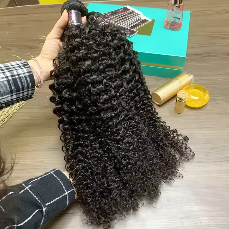 Factory wholesale Brazilian Hair Bundles Deep Wave Kinky Curly Water Human Hair Weave Bundles Virgin Cuticle Aligned Remy Hair