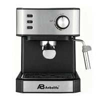 Cafetera Espresso Compacta Anbolife de 20 Bares con Protección contra Sobrecalentamiento y Sobrepresión, Filtro Doble de Acero Inoxidable, Fácil Limpieza, Certificación CE ROHS