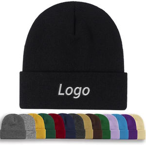 Chapeaux d'hiver de haute qualité pour hommes et femmes, doublure en <span class=keywords><strong>polaire</strong></span> thermique chaude, bonnet en tricot épais, chapeau tendance pour hommes - Product Image 1