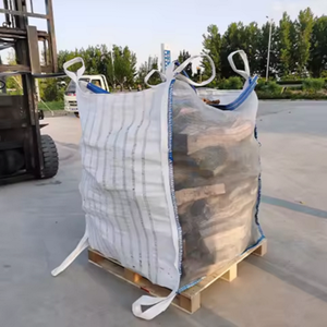 HESHENG 1500L White PP Jumbo Flat Firewood <strong>Bag</strong> 5:1 Top Woven Breathable Big Bulk <strong>Bags</strong> Ventilated Storage 1000kg - Product Image 1
