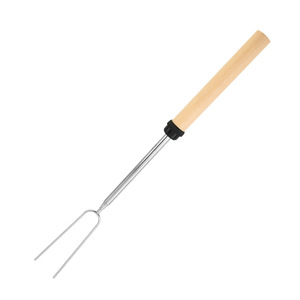 Spiedini Estensibili in Acciaio Inox Placcato Argento con Manico in Legno per Arrostire e Spiedini per S'mores, Forchette per Hot Dog, Accessori per Falò - Product Image 6