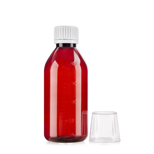 Botella de Plástico para Pociones de 200 ml (6.6 oz), Botella de PET Ámbar para Jarabe para la Tos con Tapa a Prueba de Niños y Segura para Líquidos Médicos - Product Image 1