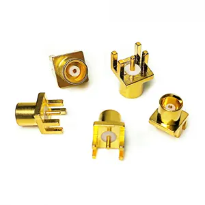 Brass RF Coaxial adapter MCX Edge Mount Female Jack RCPT PCB Connector 4 pins