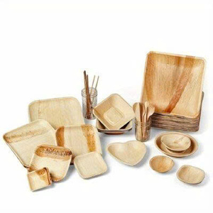Platos y Tazones Desechables Ecológicos de Hoja de Palma Areca, Vajilla Moderna con Grabado Personalizado para Fiestas - Product Image 1