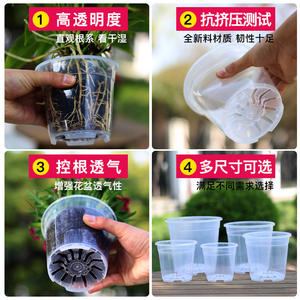 Pot à fleurs en <span class=keywords><strong>plastique</strong></span> transparent blanc <span class=keywords><strong>pour</strong></span> orchidées, pot à semis avec trous respirants, gobelet ventilé <span class=keywords><strong>pour</strong></span> le rempotage des phalaenopsis - Product Image 5