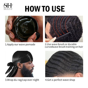 Marque privée Cire de coiffage naturelle pour cheveux Tenue forte Facile à nettoyer Pommade hydratante 360 vagues pour hommes - Product Image 6