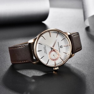 Pagani Design Men's Mechanical <b>Watch</b> 40mm Round Dial <b>Leather</b> Strap Water Resistant 100m Date Day Display - Product Image 3