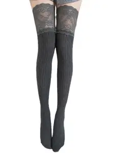 Hoge Kwaliteit Vrouw Kant Over De Knie Knie Hoge Sokken Sexy Lace Top Dij Hoge Kousen Kant Mode Lange Kousen