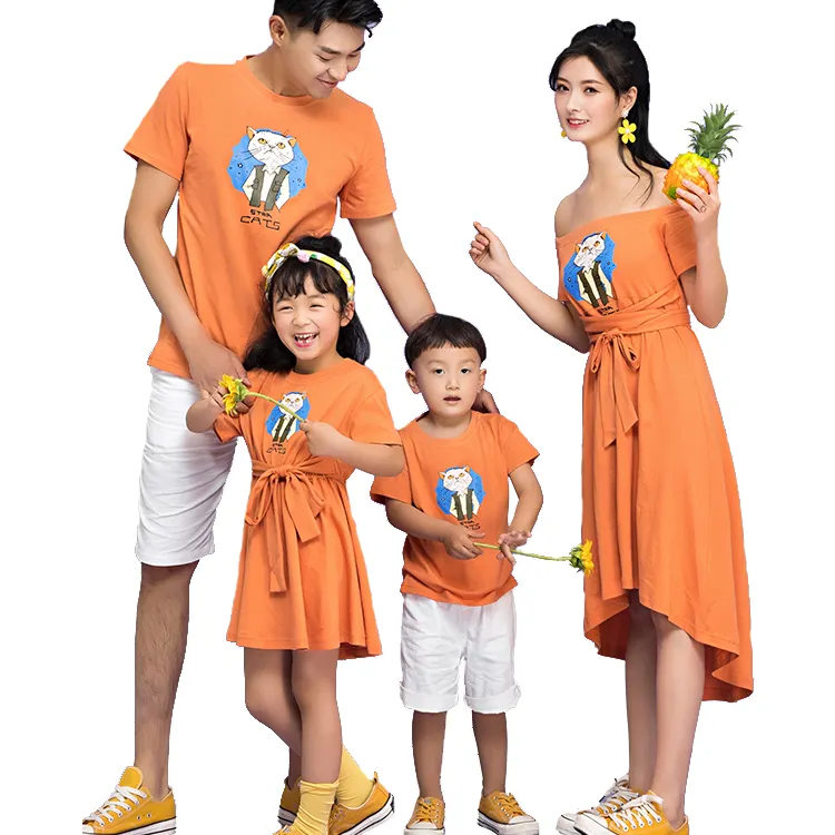 Mais recente design moda família combinando roupas pai-filho roupas família ternos