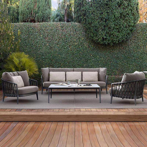 Canapé de patio de qualité commerciale résistant aux intempéries, canapé de <span class=keywords><strong>jardin</strong></span> pour complexe hôtelier, ensemble de <span class=keywords><strong>salon</strong></span> extérieur durable en corde <span class=keywords><strong>tressée</strong></span> pour l'hôtellerie - Product Image 3