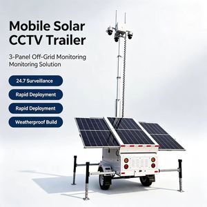 Tour de vidéosurveillance solaire en acier Q235, mât télescopique de 8 m, PTZ 2*4MP, étanche IP67, surveillance en temps réel, enregistrement vidéo, résistant au vent 117 km/h - Product Image 6