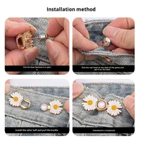 Botón de Presión de Aleación de Zinc con Diseño de Conejo, Personalizado de Fábrica, Ajustable en la Cintura, Desmontable para Jeans Holgados