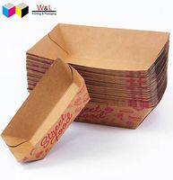 Emballage en forme de bateau pour hot-dogs et fruits, en papier, de qualité alimentaire, avec logo et dimensions personnalisés, prix d'usine