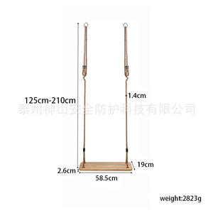 Columpio de Madera de Olmo con Cuerda de Polietileno Reforzada, Capacidad de Carga de 200 kg, Equipo de Entrenamiento Sensorial para Niños - Product Image 2