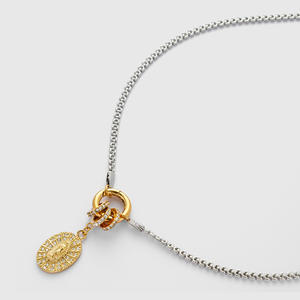 नए धार्मिक गहने वसंत क्लैंप हार वर्जिन मैरी सान जूदास सैन बेनितो स्टेनलेस स्टील ज़िरकॉन चरस नेकलेस - Product Image 1