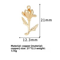 Aksesoris Perhiasan Liontin DIY Rangkaian Bunga Mawar Daisy Tiga Dimensi Desain Segar Manis Berlapis Emas Kuningan Seri Bunga