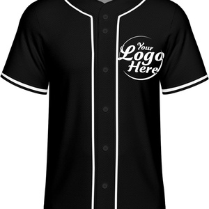Men Matchjersey Baseball Jersey Solid Shirts Plain Casual Button <b>Down</b> Short Sleeves T-Shirt Sports Uniform S Black _ Clothing - Product Image 2