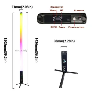 MUXXDJ alta calidad inalámbrico alimentado por batería Titan 360-Pixel Led tubo RGBWA Titan Sticks Luz Para Boda DJ