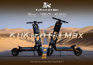 Patinete Eléctrico G4 de Alta Velocidad, 86 km/h, 95 km de Autonomía, 3200 W, Motor sin Escobillas, Batería de Litio Dual de 60 V y 352 Ah, Suspensión Completa, Plegable, Impermeable - Product Image 3