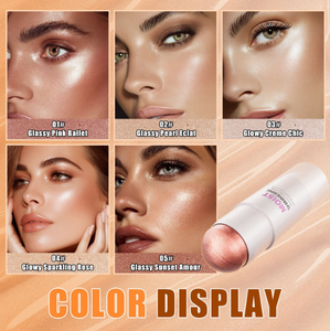 Barra Iluminadora en Crema <span class=keywords><strong>Pastel</strong></span> con Brillo Rosa Personalizada, Iluminador en Polvo con Brillo, Bronceador, Barra Iluminadora Corporal - Product Image 3