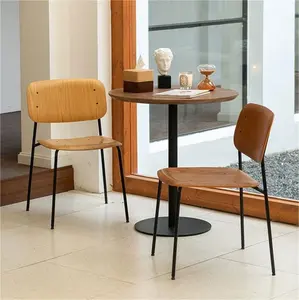 Silla de madera contrachapada curvada de nuevas tendencias al por mayor, silla de madera de diseño nórdico para restaurante, hotel, cafetería