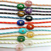 Perles en forme de baril JF8498 à grand trou, incrustées de pierres précieuses naturelles et de zircon, multicolores, perles intercalaires lâches pour la fabrication de bijoux DIY