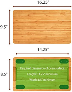 Planche à découper en bambou, accessoires compatibles pour four grille-pain de comptoir avec pieds en silicone résistant à la chaleur, crée un espace de rangement - Product Image 5