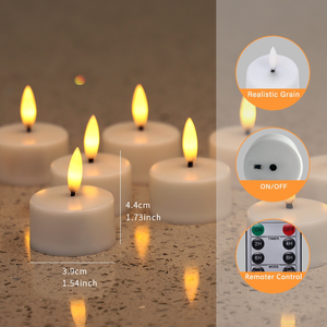 Romantische Dekorative 12 Stück Wiederaufladbare Teelichter Batteriebetrieben mit Fernbedienung und Timer <span class=keywords><strong>LED</strong></span> Flammenlose Flackernde Kerzen - Product Image 6