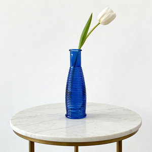Vase décoratif en verre ciselé à col étroit, style moderne, pour centre de table de mariage, fournisseur en gros - Product Image 3