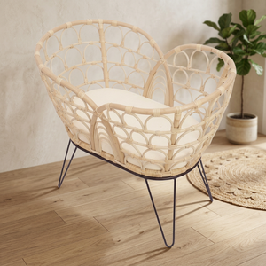 Cuna de Ratán Nhat Minh, Diseño Moderno de Mediados de Siglo, Color Natural, Cuna para Bebé, Muebles Infantiles - Product Image 3