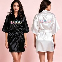 Robe de Salon Réutilisable en Faux Satin Soie Brillant pour Coiffure, Broderie de Sourcils, Spa et Centre de Relaxation