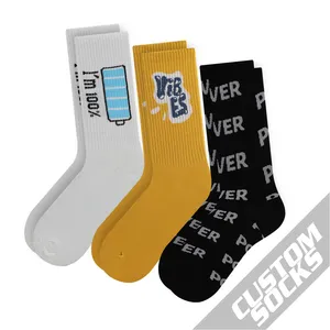 Individuelle hochwertige OEM Baumwolle Nylon Polyester Socken mit Ihrem individuellen Label Sockenhersteller