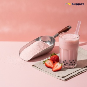 Poudre de thé au lait à la fraise, sac de 1 kg, Halal, HACCP, pour les boutiques de thé au lait et de bubble tea, qualité supérieure - Product Image 6
