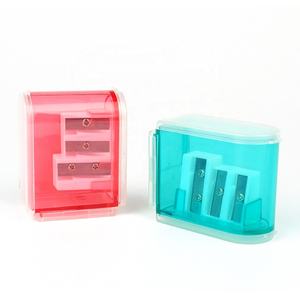 2025 Новая красочная прозрачная точилка для карандашей в форме прямоугольника с 3 отверстиями - Product Image 6