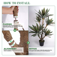 Tanaman Agave Sukulen Palsu Real Touch Grosir, Daun Lentur, Dekorasi Ruang Tamu, Tanaman Artifisial
