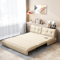 Canapé-lit moderne de haute qualité, pliable et escamotable, avec rangement, canapé-lit multifonctionnel en tissu, éponge dense, style nordique