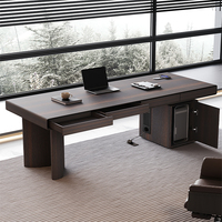 Juego de Escritorio y Silla de Oficina de Madera Pequeño y Lujoso con Almacenamiento, Diseño Moderno, Ecológico y Duradero, Muebles para Oficina en Casa