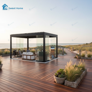 Pergola Intégrée en Aluminium Sweet Home, Construction Robuste Résistante au Vent, <span class=keywords><strong>Abri</strong></span> Extérieur <span class=keywords><strong>pour</strong></span> Cour et Espace <span class=keywords><strong>de</strong></span> Vie en Plein Air - Product Image 1