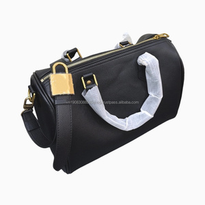 Men's Classic Branded Messenger <b>Bags</b> Luxury Designer <b>Black</b> Leather <b>Small</b> Duffle Hand <b>Bags</b> for Men Lves with Lock - Product Image 2