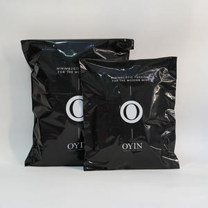 Beautiful Glossy Black Poly Mailer Garment Express Customized Logo Printed Plastic Shipping <b>Bags</b> for Clothing Boutique - Product Image 3