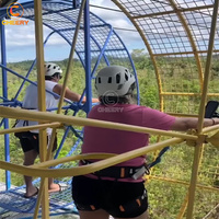 Parc d'aventure en plein air passionnant parc d'attractions passionnant équipement tyrolienne espace marche Hamster Wheel Attraction dans le ciel